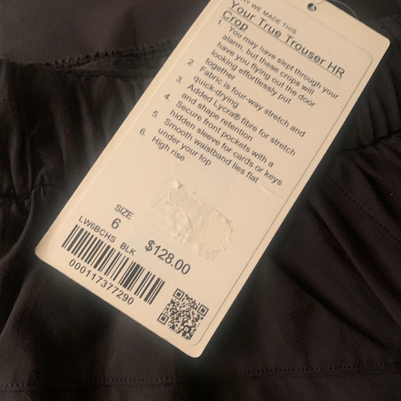 Lululemon Your True Trouser Black crop - Picture 8 of 8